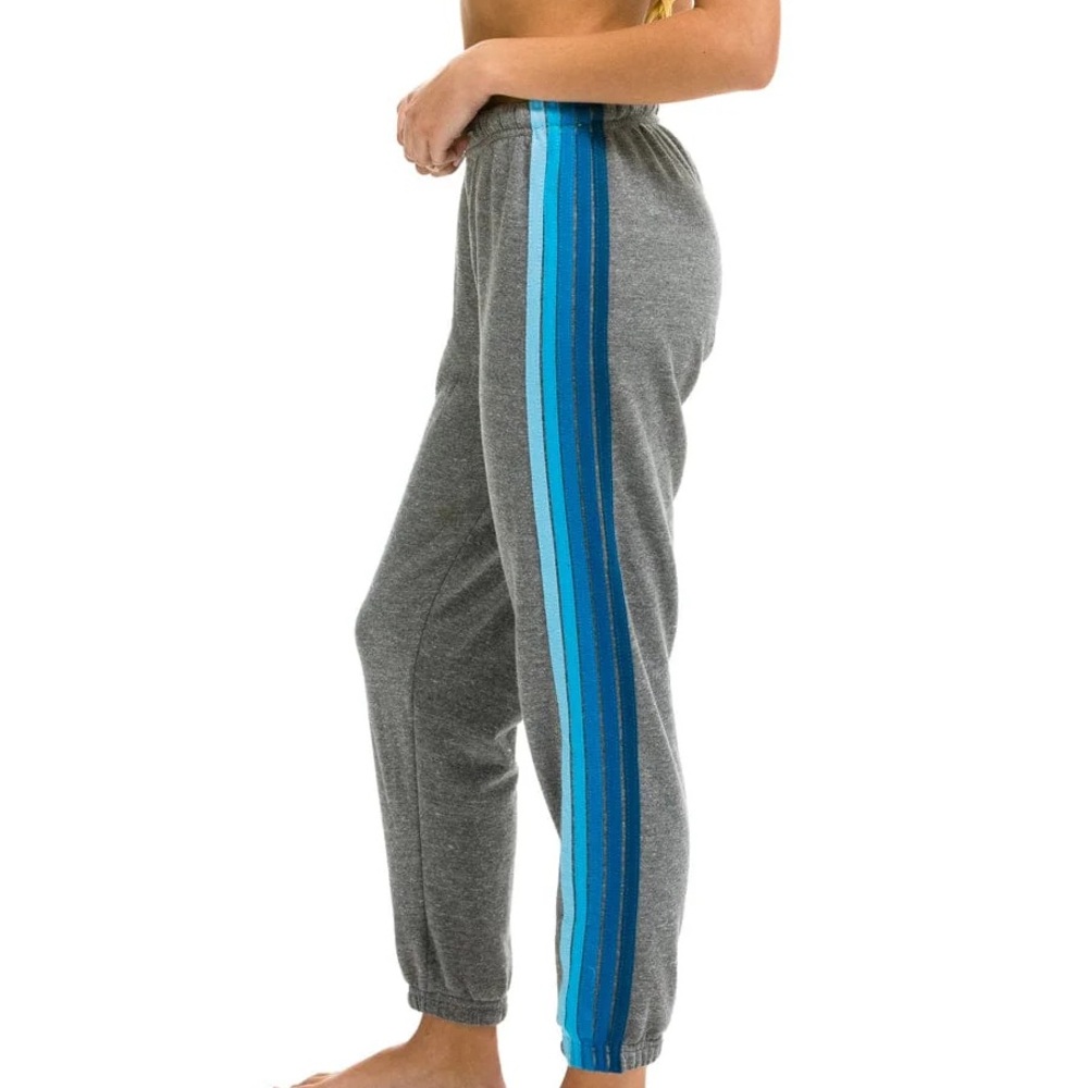 Aviator Nation Blue Five Strip Sweatpants